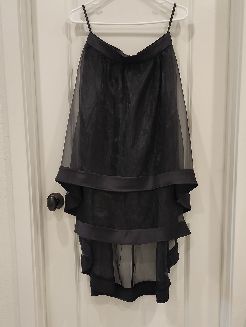Chi Chi London Black High-Low Sheer Layered Skirt